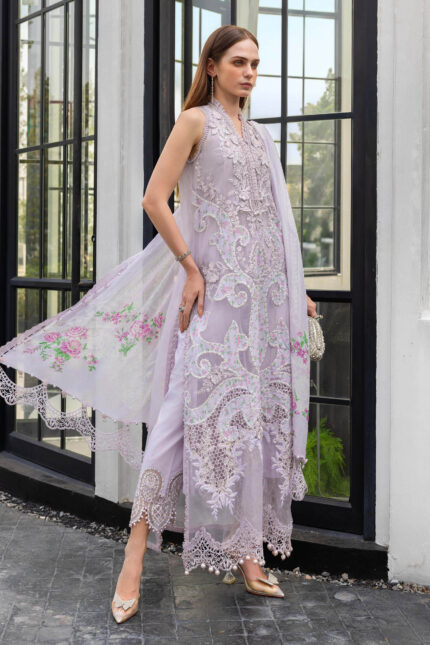 3 Piece Unstitched Embroidered Lawn Suit